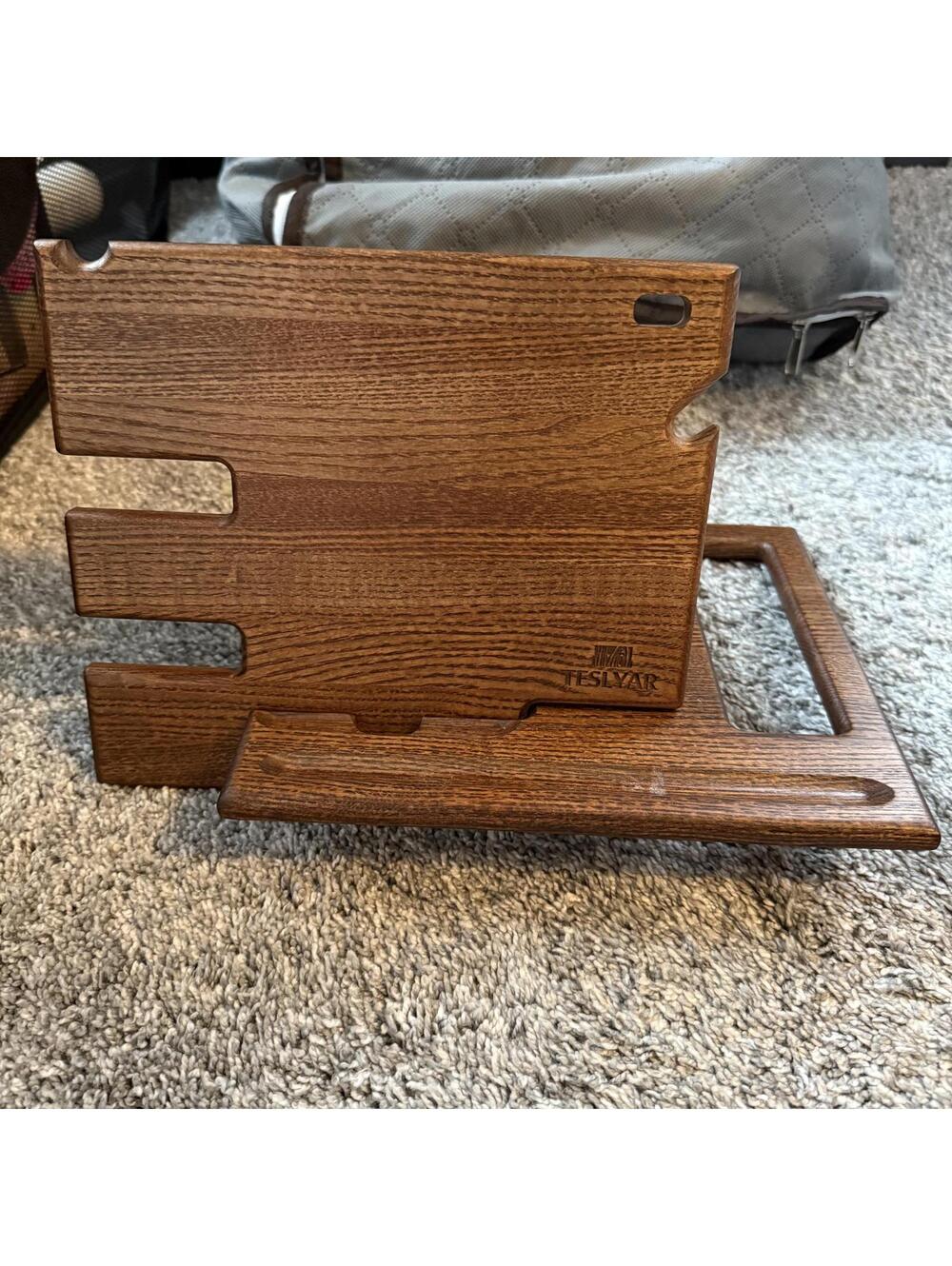 Wood Phone Docking Station Ash Key Holder Wallet Stand Watch Organizer